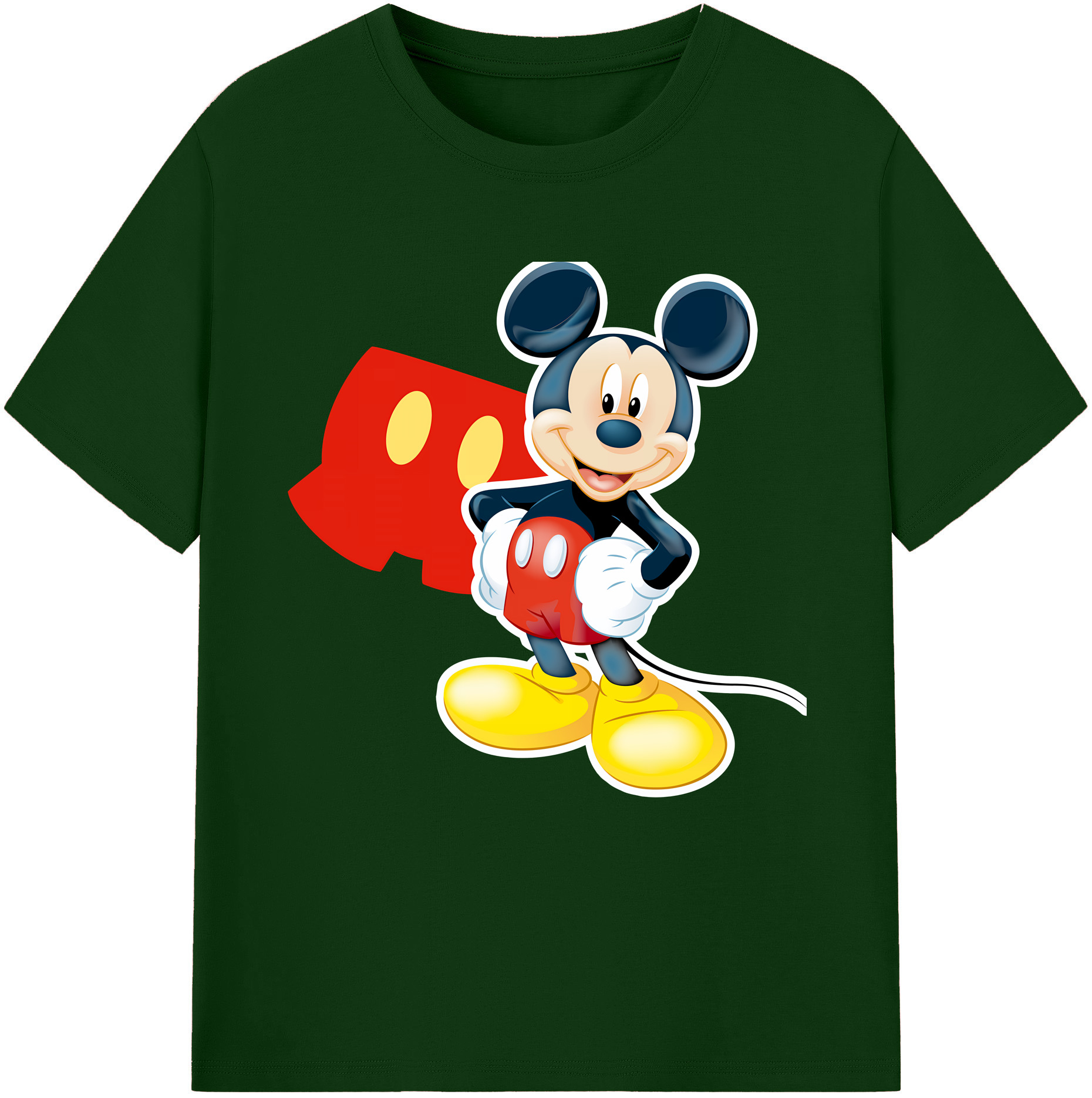 （画像用） ミッキーマウス Mickey Mouse 綿100％半袖Tシャツ（フロントプリント）
